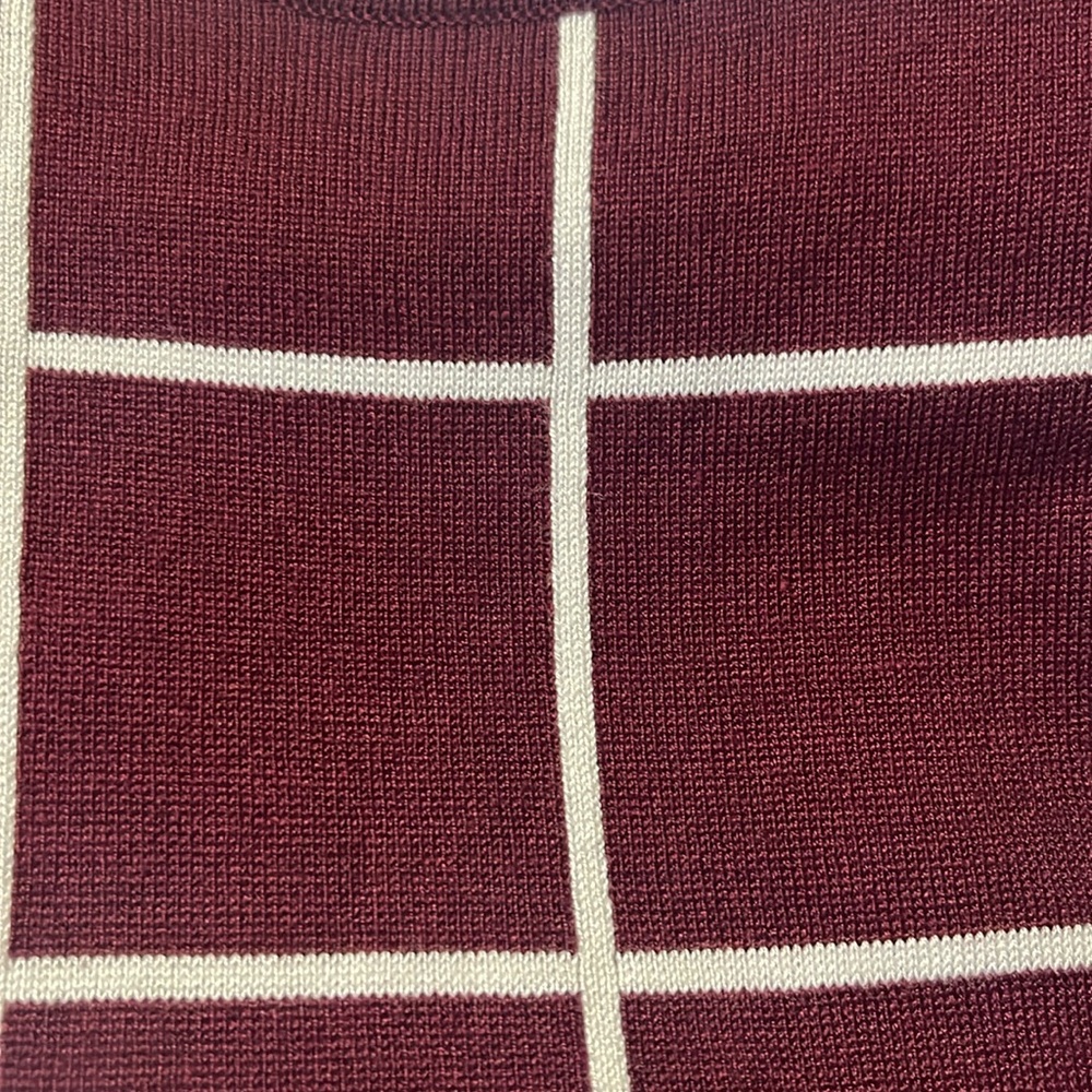 My Michelle Girls Dress Windowpane Fit Flare Size L / 14 color Wine and Ivory - Picture 5 of 16
